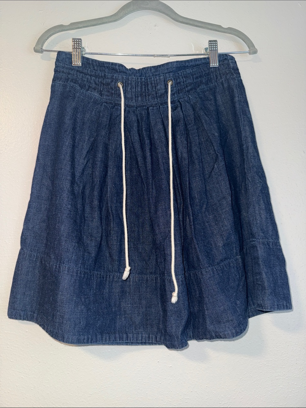 Merona target Navy Drawstring Women's Denim midi Skirt